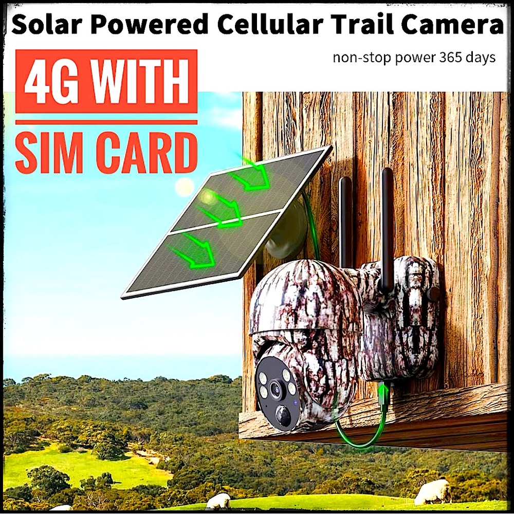 LIKE NEW Oculview 4G Solar-Powered Trail Camera Motion Activated Live Security